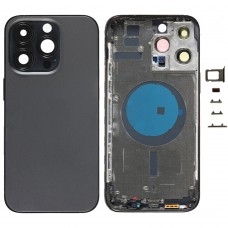 Pour iPhone 14 Pro Max Couvercle arrière de la batterie avec touches latérales et plateau pour cartes, version : version chinoise (noir)