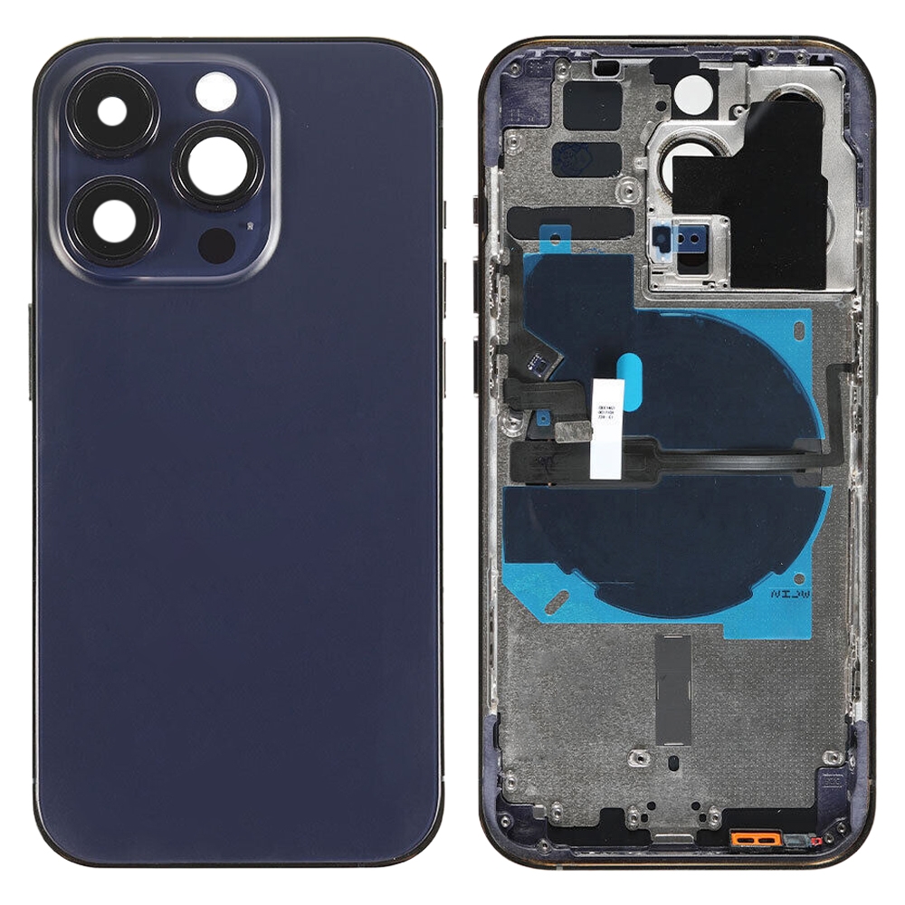 Для iPhone 14 Pro Задня кришка батареї з живленням + гнучким кабелем гучності + модулем бездротового заряджання, версія: версія CE EU (фіолетова)