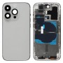 För iPhone 14 Pro batteribaksida med ström + volymflexkabel + trådlös laddningsmodul, version: CE EU-version (silver)
