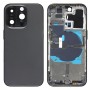iPhone 14 Pro用バッテリーバックカバー、電源+ボリュームフレックスケーブル+ワイヤレス充電モジュール付き、バージョン:USバージョン(ブラック)
