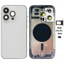 iPhone 14 Pro用バッテリーバックカバー、サイドキー&カードトレイ付き、バージョン:中国バージョン(シルバー)
