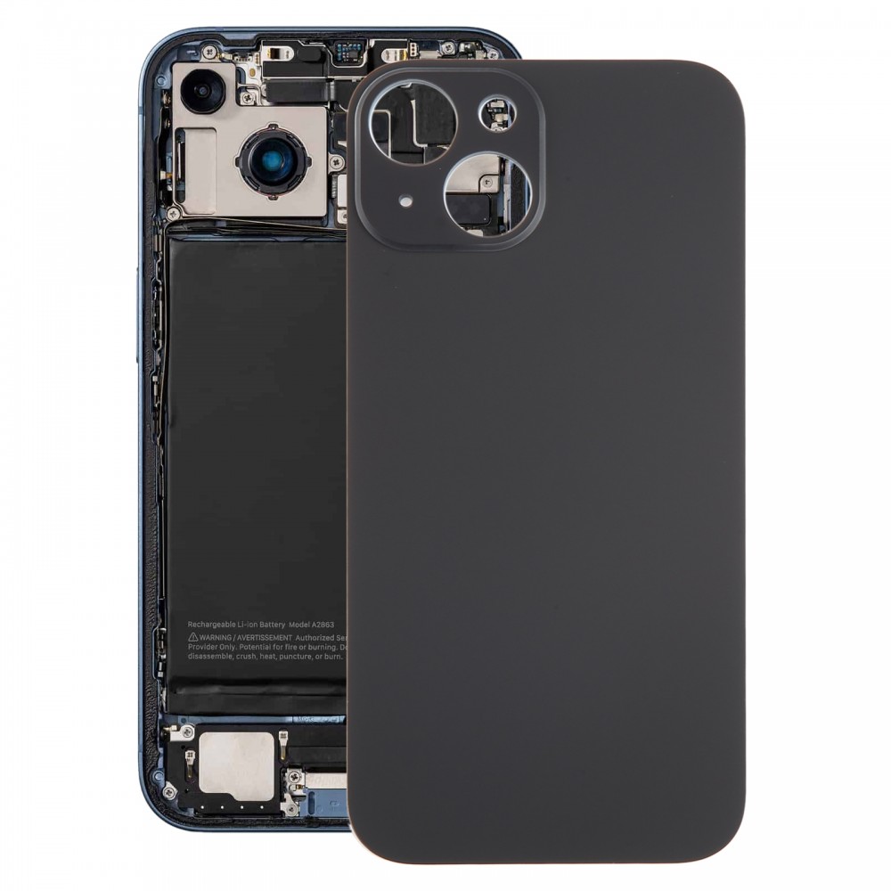 עבור iPhone 15 כיסוי גב סוללת זכוכית (שחור)
