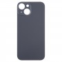Per iPhone 15 Copribatteria posteriore in vetro con foro grande per fotocamera di facile sostituzione (nero)
