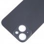 Per iPhone 15 Copribatteria posteriore in vetro con foro grande per fotocamera di facile sostituzione (nero)