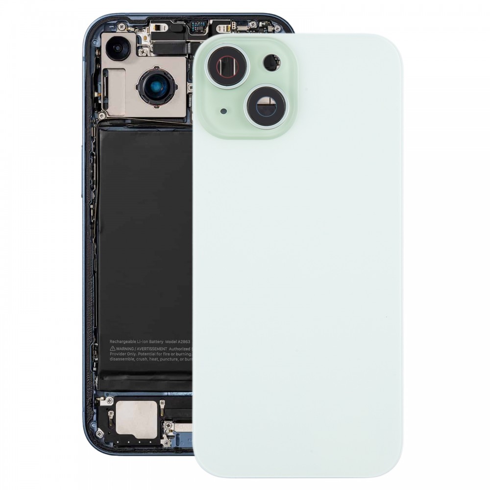 Do iPhone'a 15 Tylna pokrywa baterii z osłoną obiektywu aparatu + magnes MagSafe (zielony)