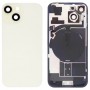 Für iPhone 15 Glas-Akku-Rückabdeckung mit Blitzhalterung + kabellosem Lademodul (gelb)