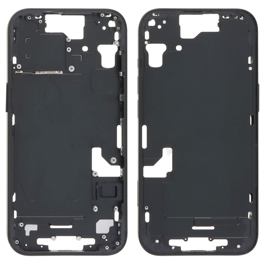 Pro iPhone 15 Středový rámeček rámu s bočními klávesami + přihrádka na karty, verze: čínská verze (černá)