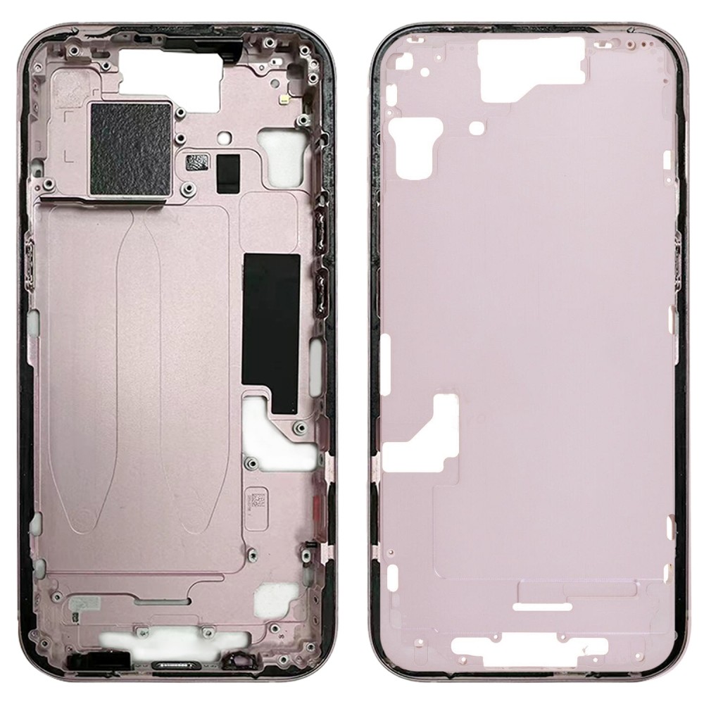 iPhone 15 középső keretes előlaphoz oldalsó kulcsokkal + kártyatálca, verzió: kínai verzió (rózsaszín)