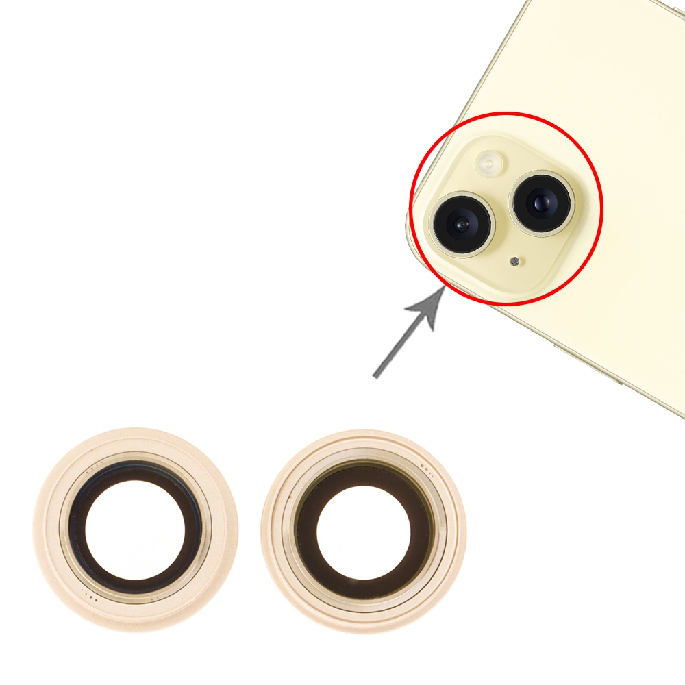 For iPhone 15 / 15 Plus 1set Camera Lens Cover (Yellow)