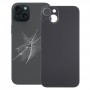 För iPhone 15 Plus Enkelt utbyte Stort kamerahål Batteriskydd i glas bak (svart)