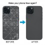 För iPhone 15 Plus Enkelt utbyte Stort kamerahål Batteriskydd i glas bak (svart)