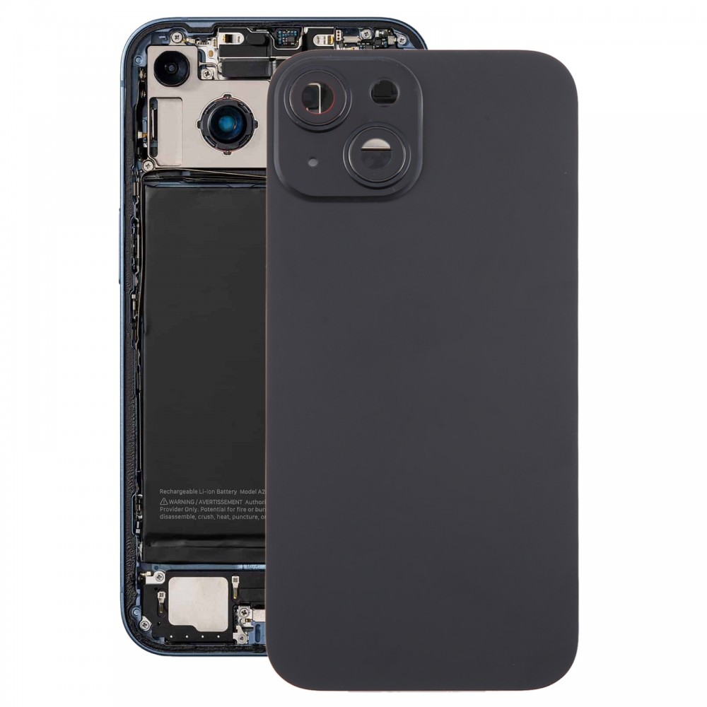 Do iPhone'a 15 Plus Szklana tylna pokrywa baterii z osłoną obiektywu aparatu (czarna)