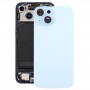 iPhone 15 Plus Glass akkumulátor hátlaphoz fényképezőgép lencsevédővel (kék)