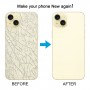 iPhone 15 Plus Glass akkumulátor hátlaphoz fényképezőgép lencsevédővel (sárga)