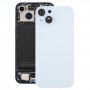 For iPhone 15 Plus Battery Back Cover with Camera Lens Cover + MagSafe Magnet(Blue)