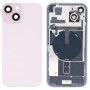 עבור iPhone 15 Plus כיסוי גב סוללת זכוכית עם תושבת פלאש + מודול טעינה אלחוטי (ורוד)