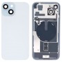 Do iPhone'a 15 Plus Szklana tylna pokrywa baterii ze wspornikiem lampy błyskowej + moduł ładowania bezprzewodowego (niebieski)