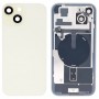 For iPhone 15 Plus Glass Battery Back Cover with Flash Bracket + Wireless Charging Module(Yellow)
