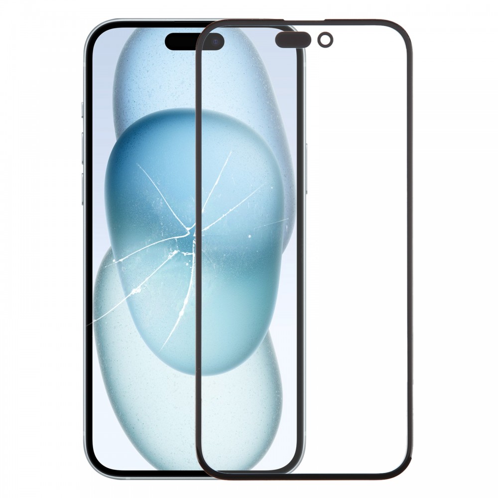 iPhone 15 Plus フロントスクリーン外側ガラスレンズ OCA 光学的に透明な接着剤付き