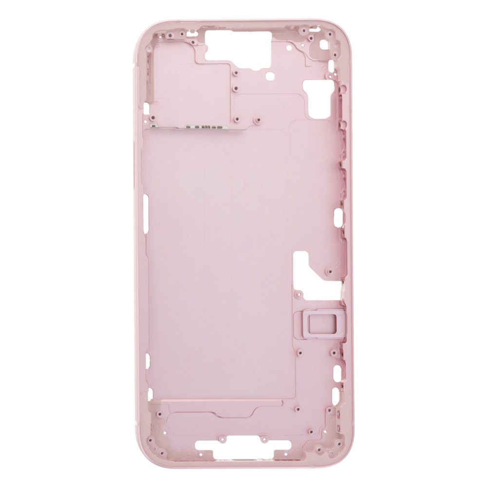 Dla iPhone 15 Plus Płyta ramki środkowej z bocznymi klawiszami + tacka na karty, wersja: wersja chińska (różowa)