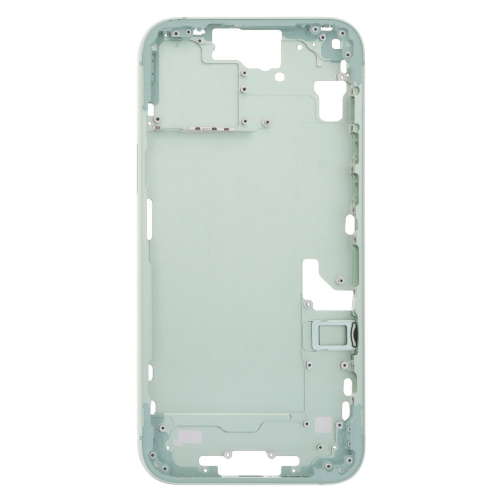 Pro iPhone 15 Plus Kryt středního rámu s bočními klávesami + přihrádka na kartu, Verze: Čínská verze (zelená)