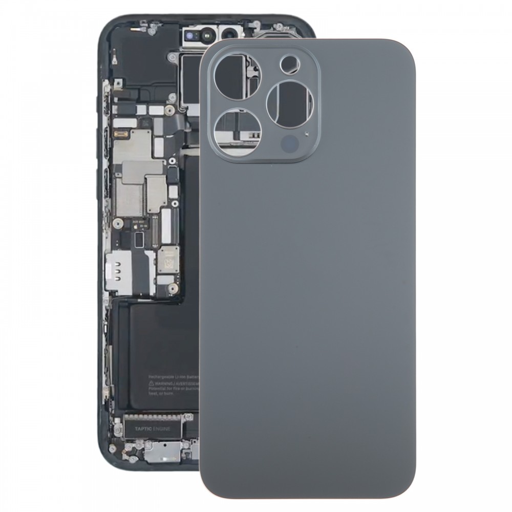 Pro iPhone 15 Pro Max Glass zadní kryt baterie (černý)