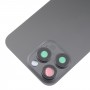 Pour iPhone 15 Pro Max Couvercle arrière de la batterie en verre avec couvercle d'objectif d'appareil photo (noir)