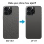 Pour iPhone 15 Pro Max Couvercle arrière de la batterie en verre avec couvercle d'objectif d'appareil photo (noir)