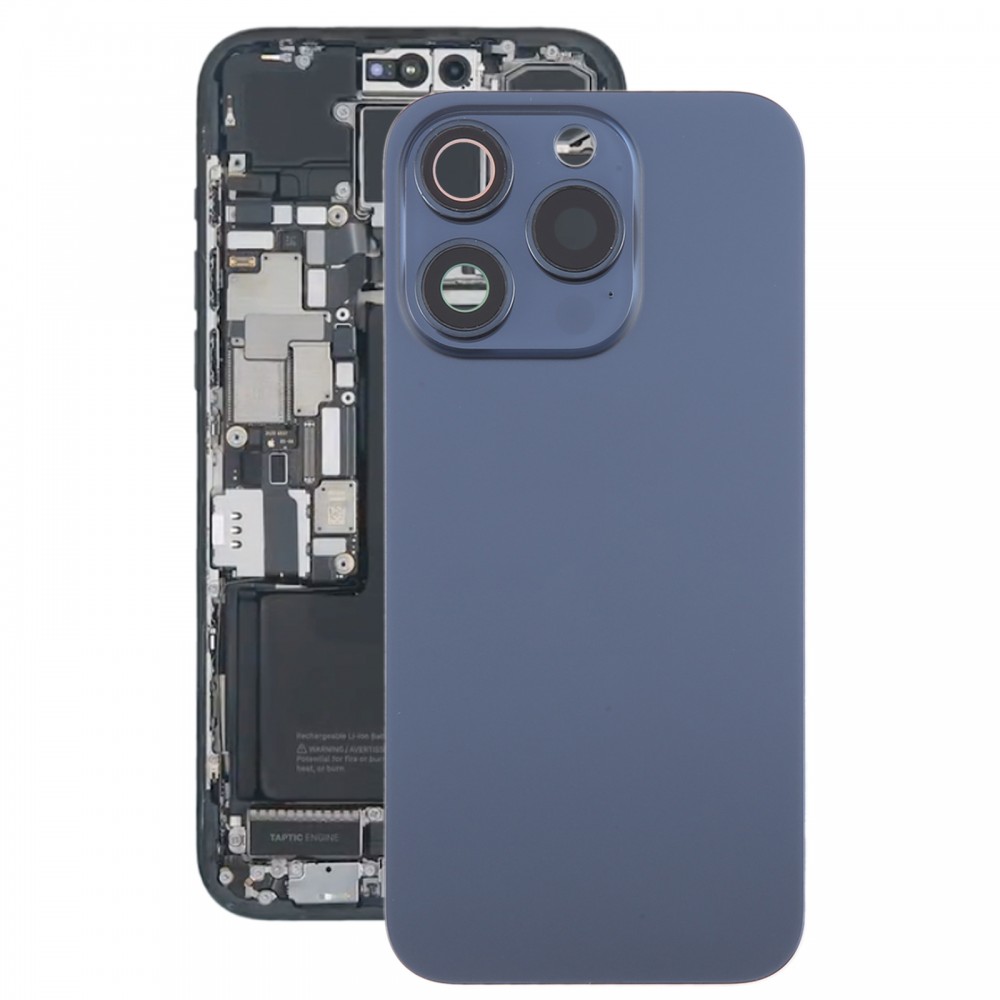 Für iPhone 15 Pro Max Akku-Rückseite mit Kameraobjektivabdeckung + MagSafe-Magnet (blau)