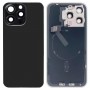For iPhone 15 Pro Max Glass Battery Back Cover with Flash Bracket + Wireless Charging Module(Black)