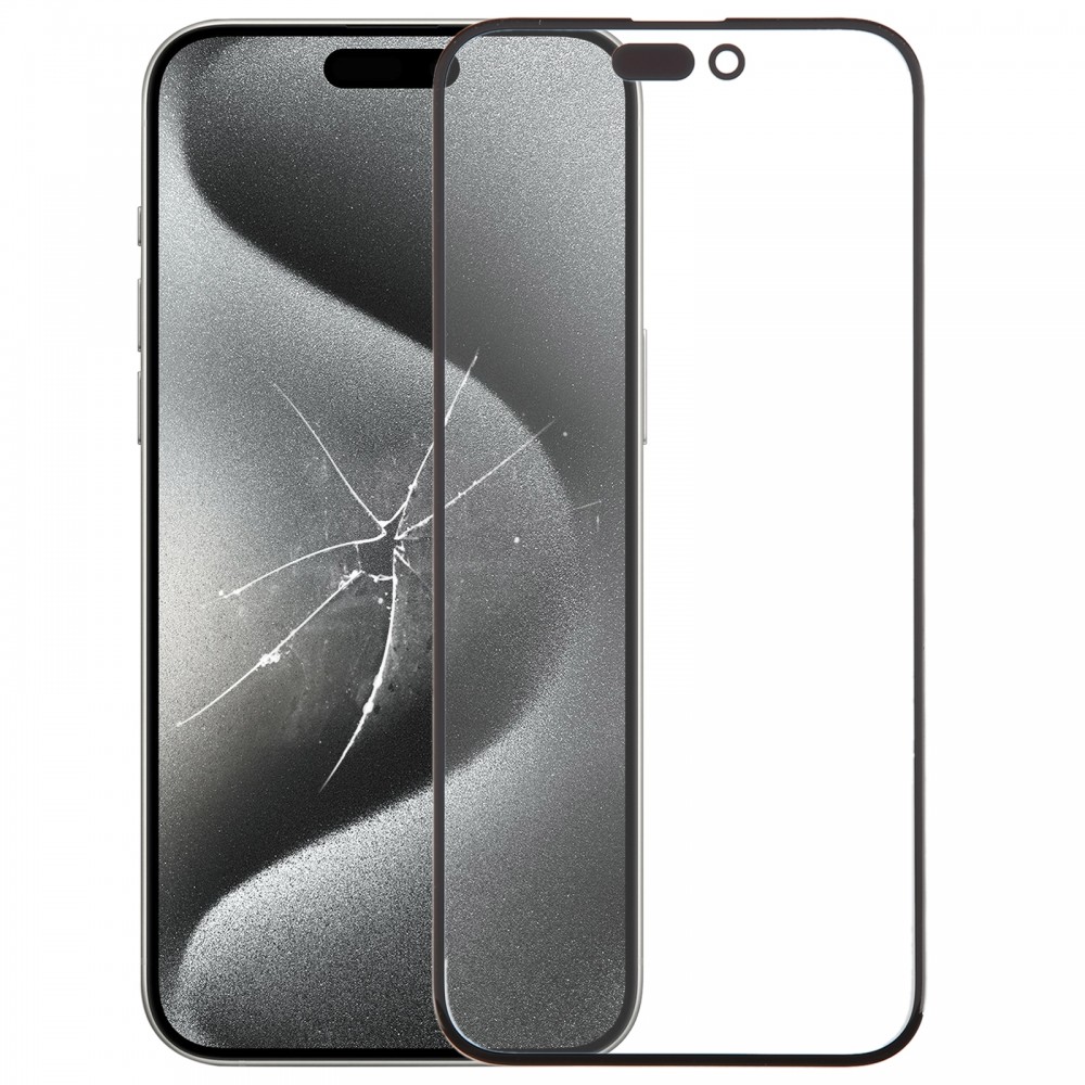 Pro iPhone 15 Pro Max přední obrazovka vnější skleněná čočka s opticky čirým lepidlem OCA