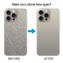 Pour iPhone 15 Pro Couvercle arrière de la batterie en verre avec couvercle d'objectif d'appareil photo (gris)