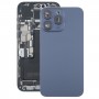 Für iPhone 15 Pro Glas-Akku-Rückseite mit Kamera-Objektiv-Abdeckung (blau)