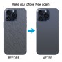 Für iPhone 15 Pro Glas-Akku-Rückseite mit Kamera-Objektiv-Abdeckung (blau)