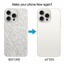 iPhone 15 Pro-სთვის მინის ბატარეის უკანა საფარი კამერის ლინზის საფარით (თეთრი)
