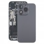 Para iPhone 15 Pro Tapa trasera de batería con tapa de lente de cámara + imán MagSafe (negro)