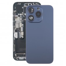 For iPhone 15 Pro Battery Back Cover with Camera Lens Cover + MagSafe Magnet(Blue)