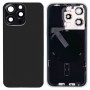 Стеклянная задняя крышка аккумулятора для iPhone 15 Pro с кронштейном для вспышки + модуль беспроводной зарядки (черный)