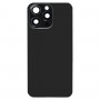 Стеклянная задняя крышка аккумулятора для iPhone 15 Pro с кронштейном для вспышки + модуль беспроводной зарядки (черный)