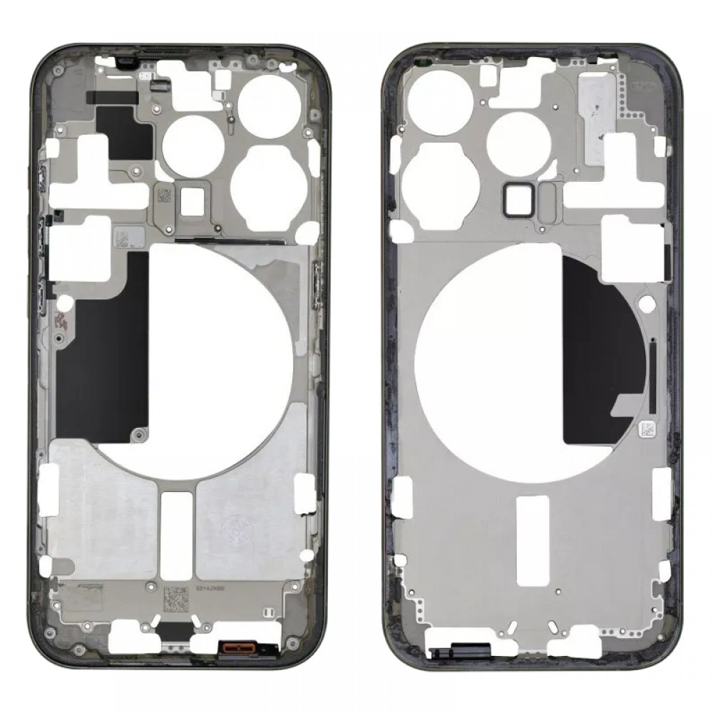 For iPhone 15 Pro Middle Frame Bezel Plate with Side Keys + Card Tray, Version:China Version(Black)