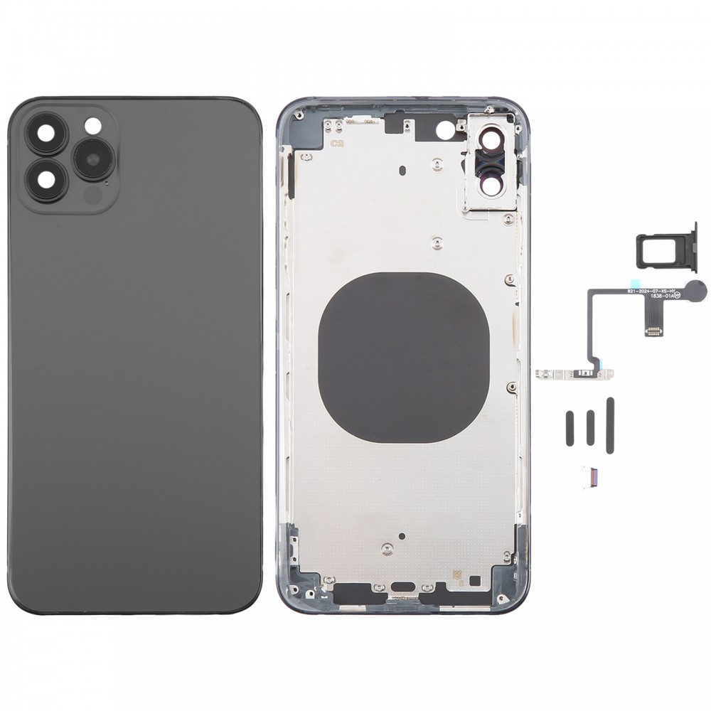 Rückseitige Abdeckung mit Nachahmung des iP15 Pro Max für iPhone XS Max (Schwarz)