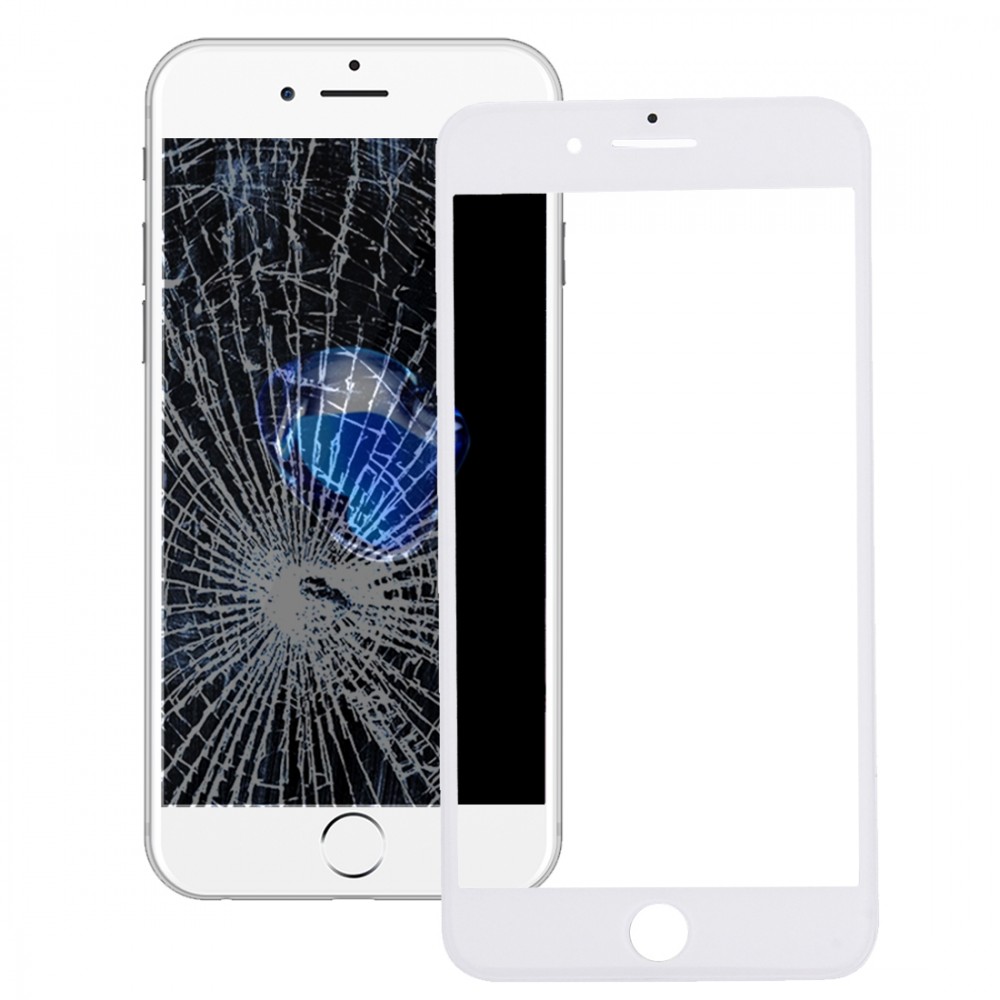 2-ühes iPhone 7 Plus jaoks (originaal esiekraani välimine klaasobjektiiv + originaalraam) (valge)
