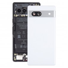 Google Pixel 7A originaalaku tagakaane jaoks koos kaamera objektiivi kattega (valge) 