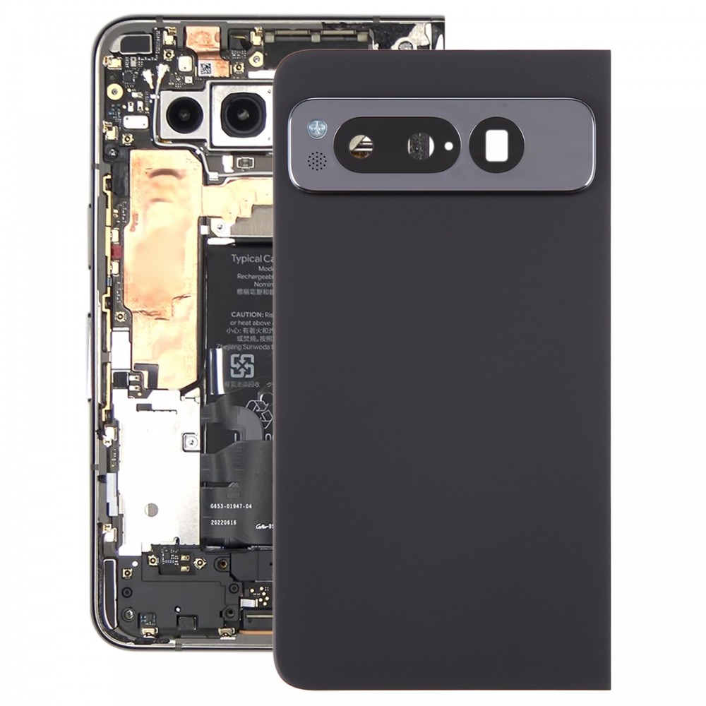 За Google Pixel Fold Оригинален заден капак на батерията с капак на обектива на камерата (черен)