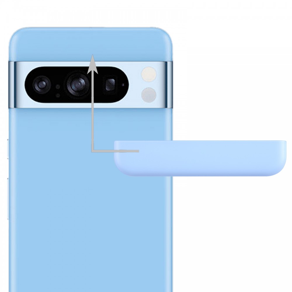 Оригинальная передняя верхняя верхняя задняя крышка для Google Pixel 8 Pro (синяя)