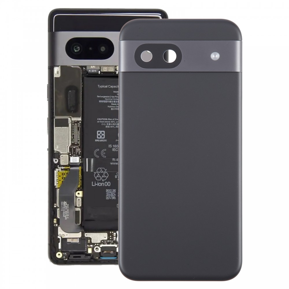 Per Google Pixel 8a Cover posteriore batteria originale con copriobiettivo fotocamera (nero)