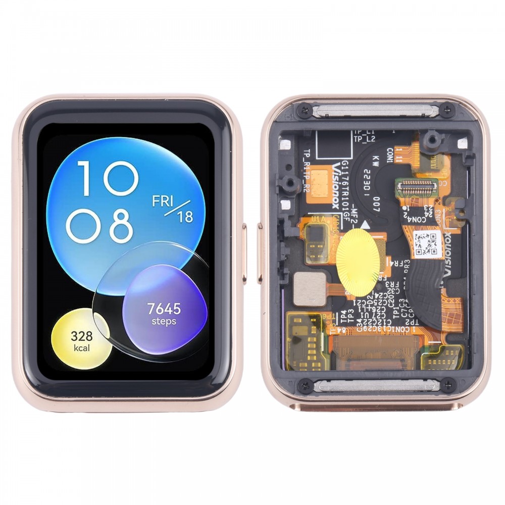 Do zegarka Huawei Watch Fit 2 Oryginalny pełny Digitizer ekranu LCD z ramką (złoto)