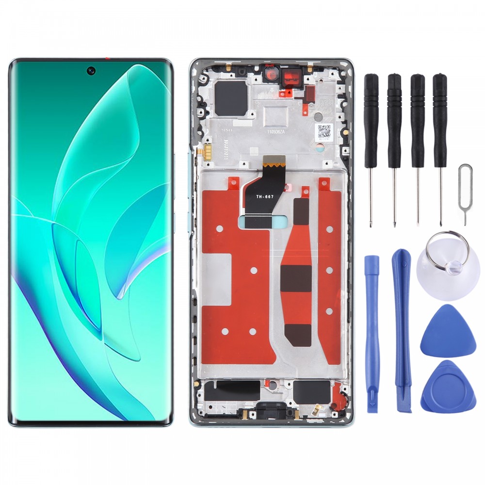 Original LCD-Bildschirm für Honor 60 Digitizer Vollmontage mit Rahmen (grün)