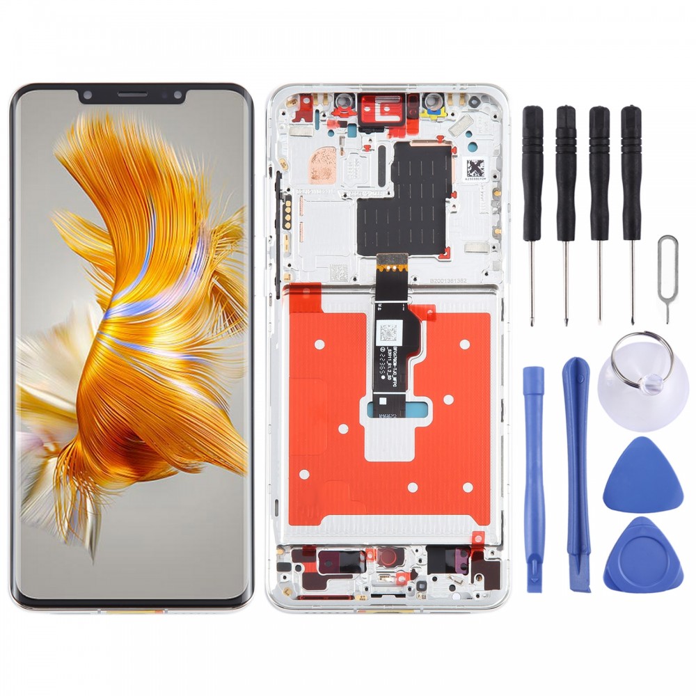 Pro Huawei Mate 50 Pro Originální kompletní sestava digitizéru LCD obrazovky s rámečkem (stříbrná)