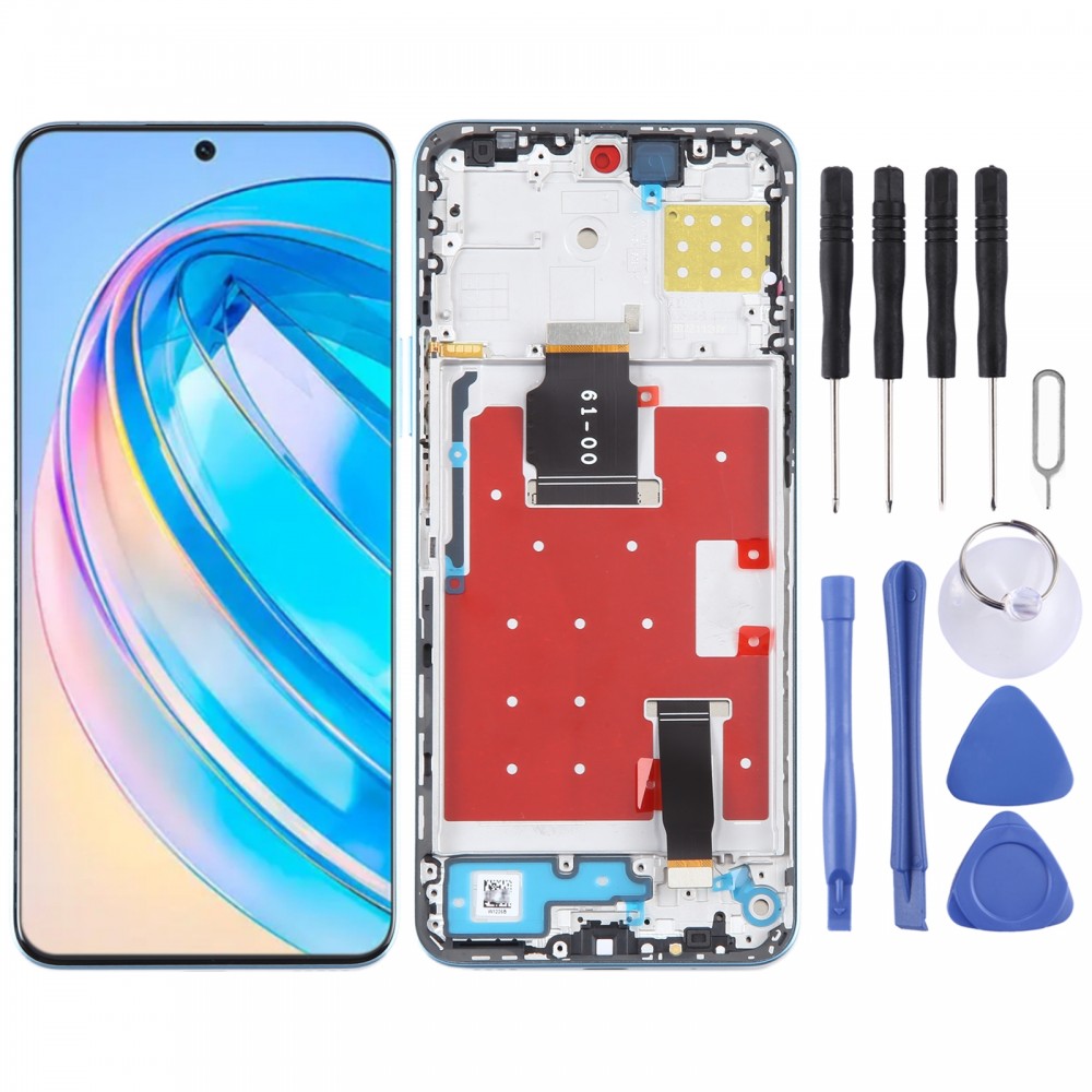 Écran LCD d'origine pour Honor X8a numériseur assemblage complet avec cadre (bleu)